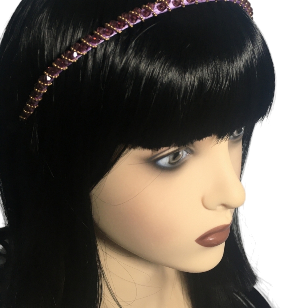 Elegant Purple Beaded Headband